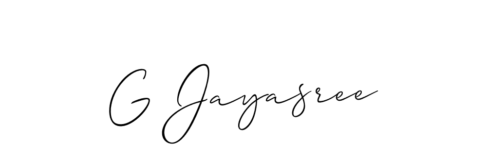 Make a beautiful signature design for name G Jayasree. With this signature (Allison_Script) style, you can create a handwritten signature for free. G Jayasree signature style 2 images and pictures png