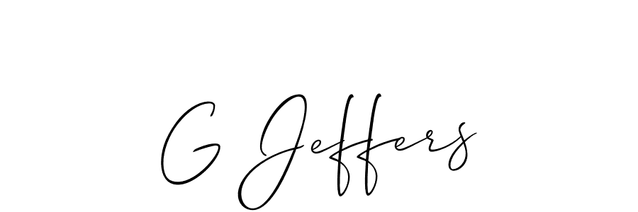 You should practise on your own different ways (Allison_Script) to write your name (G Jeffers) in signature. don't let someone else do it for you. G Jeffers signature style 2 images and pictures png