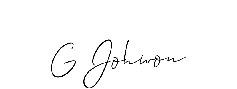 Use a signature maker to create a handwritten signature online. With this signature software, you can design (Allison_Script) your own signature for name G Johwon. G Johwon signature style 2 images and pictures png