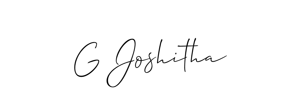 How to make G Joshitha name signature. Use Allison_Script style for creating short signs online. This is the latest handwritten sign. G Joshitha signature style 2 images and pictures png