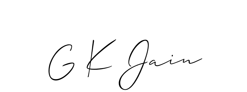 How to make G K Jain name signature. Use Allison_Script style for creating short signs online. This is the latest handwritten sign. G K Jain signature style 2 images and pictures png