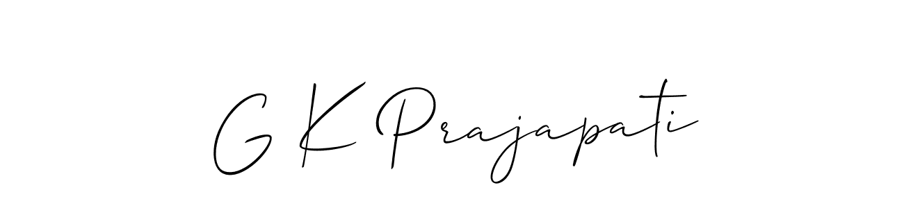 Design your own signature with our free online signature maker. With this signature software, you can create a handwritten (Allison_Script) signature for name G K Prajapati. G K Prajapati signature style 2 images and pictures png