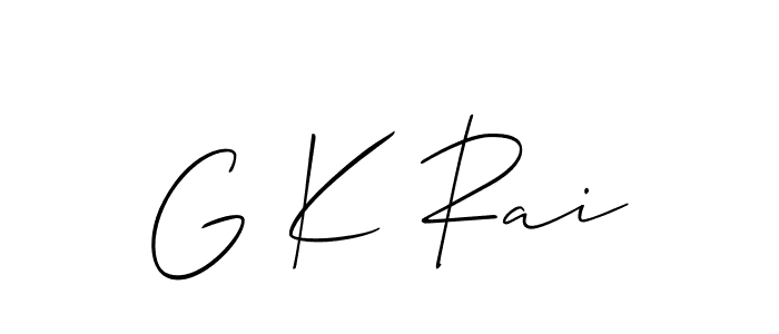 How to make G K Rai signature? Allison_Script is a professional autograph style. Create handwritten signature for G K Rai name. G K Rai signature style 2 images and pictures png