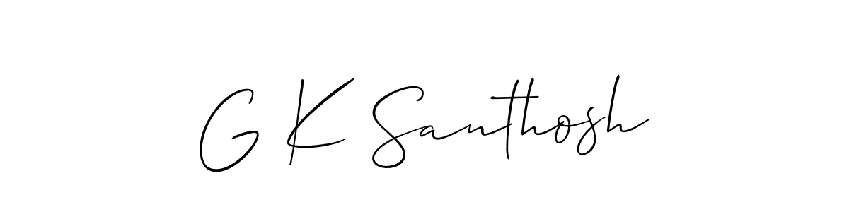 Create a beautiful signature design for name G K Santhosh. With this signature (Allison_Script) fonts, you can make a handwritten signature for free. G K Santhosh signature style 2 images and pictures png