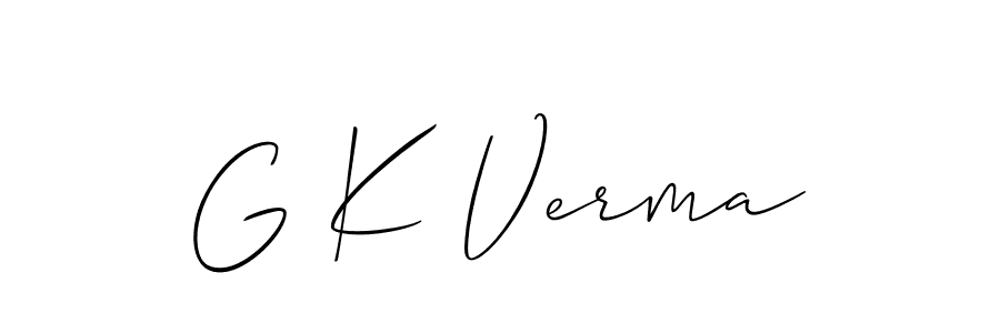 How to make G K Verma signature? Allison_Script is a professional autograph style. Create handwritten signature for G K Verma name. G K Verma signature style 2 images and pictures png