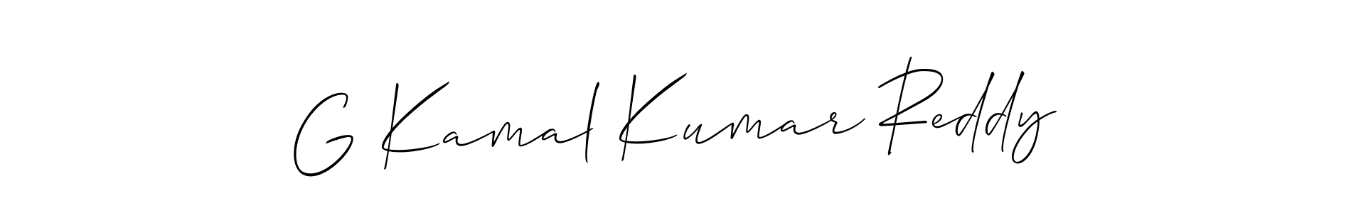 The best way (Allison_Script) to make a short signature is to pick only two or three words in your name. The name G Kamal Kumar Reddy include a total of six letters. For converting this name. G Kamal Kumar Reddy signature style 2 images and pictures png