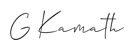 Create a personalized artistic stamp with G Kamath in Allison_Script font. Perfect for visual artists, designers, and influencers. G Kamath signature style 2 images and pictures png
