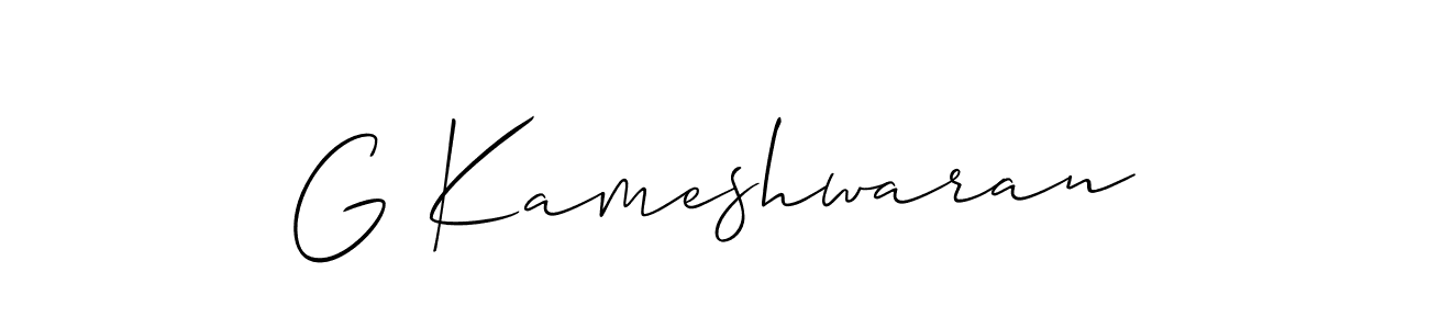 if you are searching for the best signature style for your name G Kameshwaran. so please give up your signature search. here we have designed multiple signature styles  using Allison_Script. G Kameshwaran signature style 2 images and pictures png