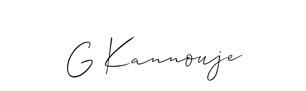 Check out images of Autograph of G Kannouje name. Actor G Kannouje Signature Style. Allison_Script is a professional sign style online. G Kannouje signature style 2 images and pictures png