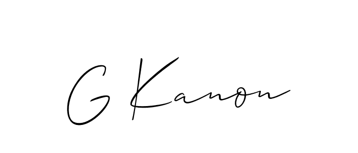 Create a beautiful signature design for name G Kanon. With this signature (Allison_Script) fonts, you can make a handwritten signature for free. G Kanon signature style 2 images and pictures png