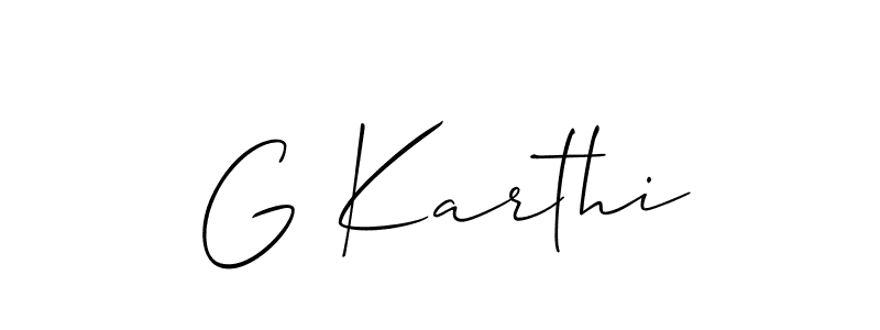 How to make G Karthi signature? Allison_Script is a professional autograph style. Create handwritten signature for G Karthi name. G Karthi signature style 2 images and pictures png
