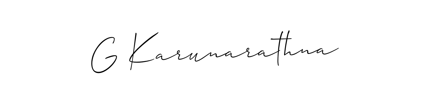 Also You can easily find your signature by using the search form. We will create G Karunarathna name handwritten signature images for you free of cost using Allison_Script sign style. G Karunarathna signature style 2 images and pictures png