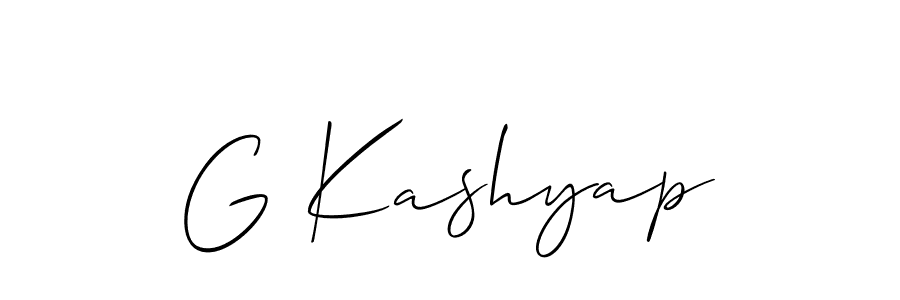 Design your own signature with our free online signature maker. With this signature software, you can create a handwritten (Allison_Script) signature for name G Kashyap. G Kashyap signature style 2 images and pictures png