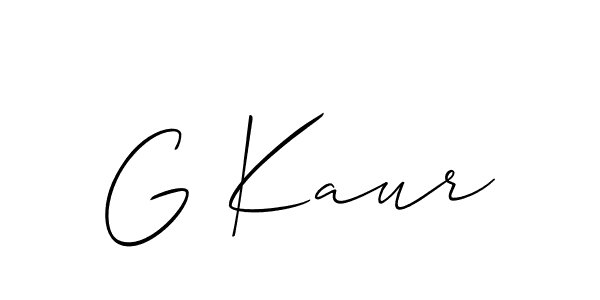 How to make G Kaur name signature. Use Allison_Script style for creating short signs online. This is the latest handwritten sign. G Kaur signature style 2 images and pictures png