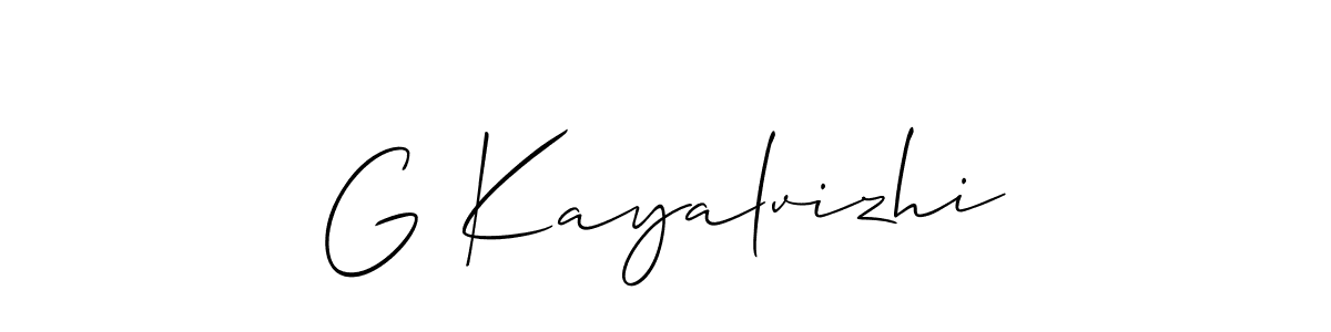 Create a beautiful signature design for name G Kayalvizhi. With this signature (Allison_Script) fonts, you can make a handwritten signature for free. G Kayalvizhi signature style 2 images and pictures png