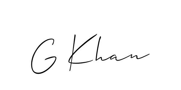 if you are searching for the best signature style for your name G Khan. so please give up your signature search. here we have designed multiple signature styles  using Allison_Script. G Khan signature style 2 images and pictures png