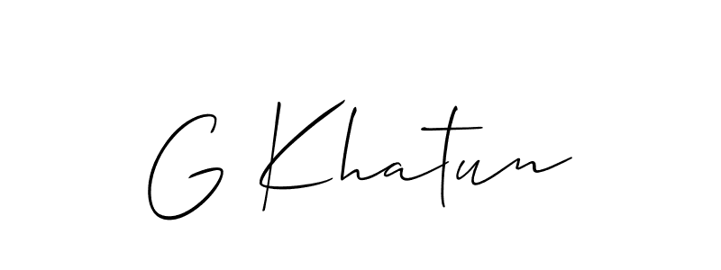 Make a beautiful signature design for name G Khatun. With this signature (Allison_Script) style, you can create a handwritten signature for free. G Khatun signature style 2 images and pictures png