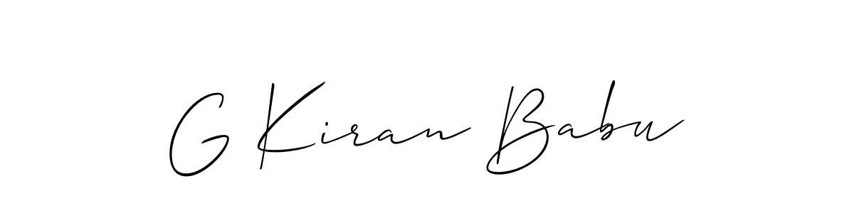 Allison_Script is a professional signature style that is perfect for those who want to add a touch of class to their signature. It is also a great choice for those who want to make their signature more unique. Get G Kiran Babu name to fancy signature for free. G Kiran Babu signature style 2 images and pictures png