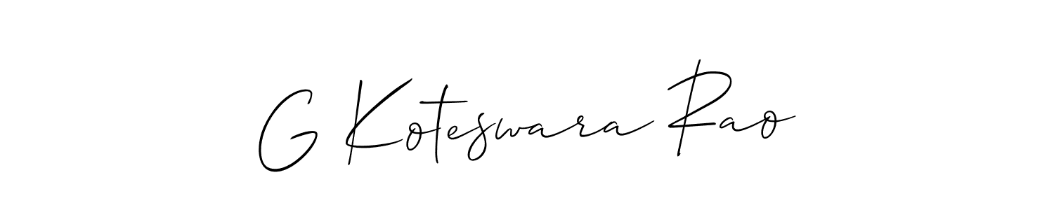 Create a beautiful signature design for name G Koteswara Rao. With this signature (Allison_Script) fonts, you can make a handwritten signature for free. G Koteswara Rao signature style 2 images and pictures png