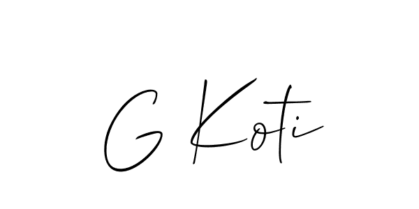 Create a beautiful signature design for name G Koti. With this signature (Allison_Script) fonts, you can make a handwritten signature for free. G Koti signature style 2 images and pictures png