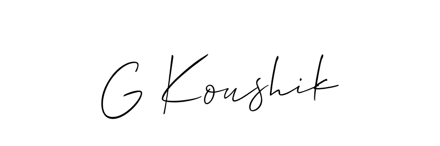 How to Draw G Koushik signature style? Allison_Script is a latest design signature styles for name G Koushik. G Koushik signature style 2 images and pictures png