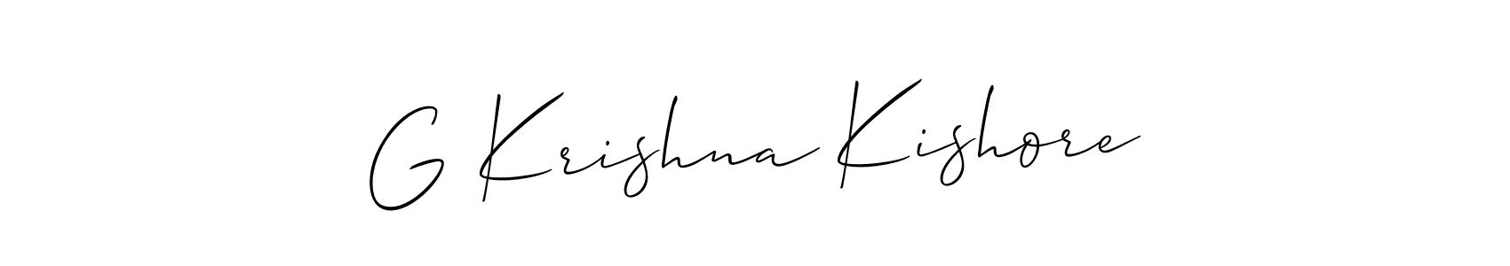 You should practise on your own different ways (Allison_Script) to write your name (G Krishna Kishore) in signature. don't let someone else do it for you. G Krishna Kishore signature style 2 images and pictures png