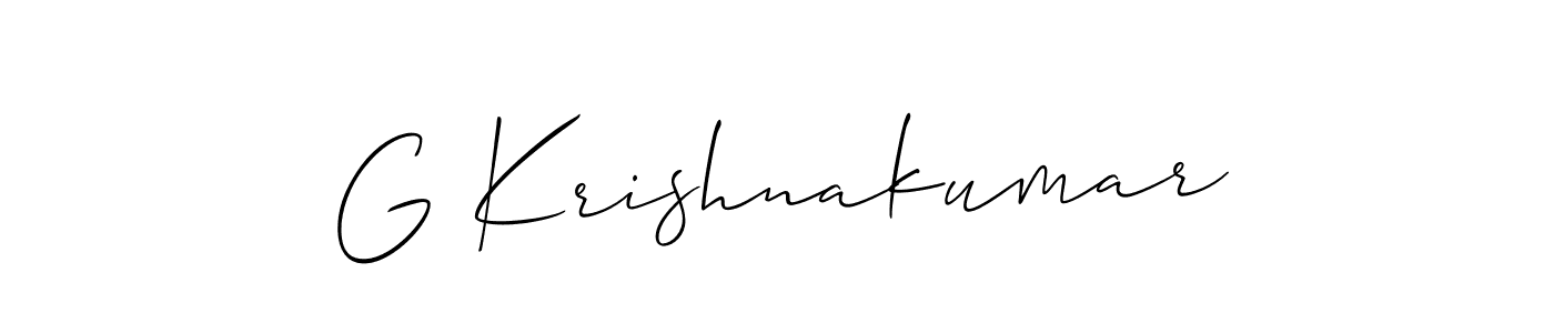 Create a beautiful signature design for name G Krishnakumar. With this signature (Allison_Script) fonts, you can make a handwritten signature for free. G Krishnakumar signature style 2 images and pictures png