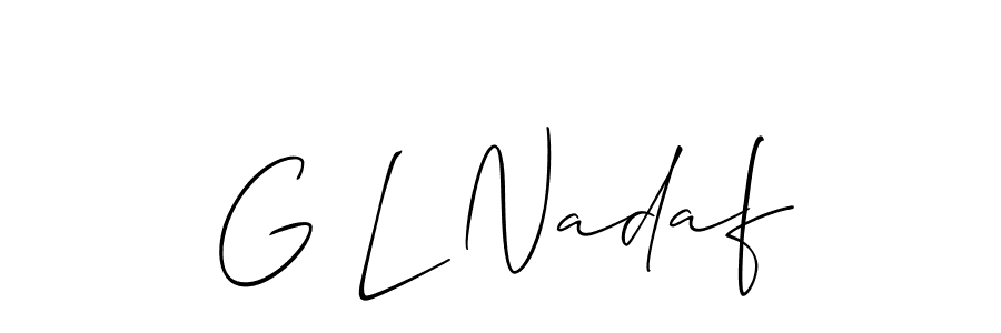 Also we have G L Nadaf name is the best signature style. Create professional handwritten signature collection using Allison_Script autograph style. G L Nadaf signature style 2 images and pictures png