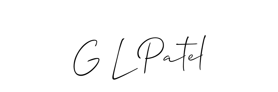 if you are searching for the best signature style for your name G L Patel. so please give up your signature search. here we have designed multiple signature styles  using Allison_Script. G L Patel signature style 2 images and pictures png