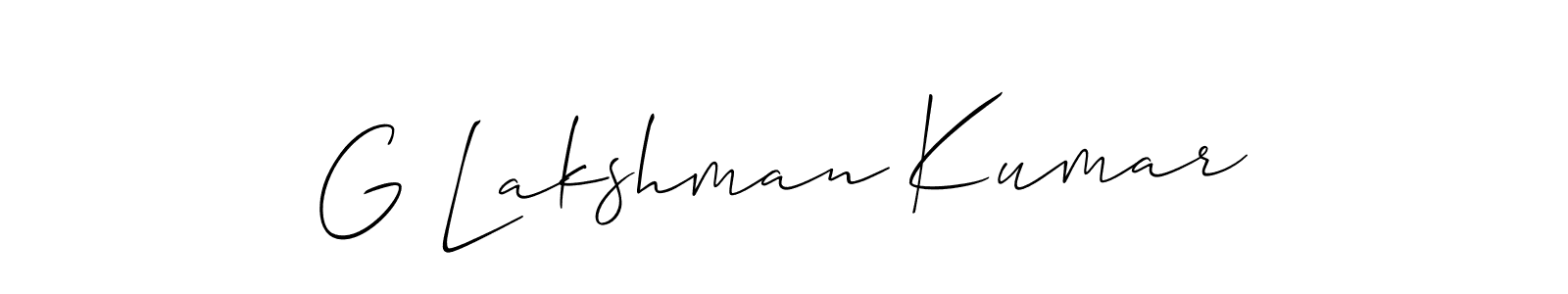 Allison_Script is a professional signature style that is perfect for those who want to add a touch of class to their signature. It is also a great choice for those who want to make their signature more unique. Get G Lakshman Kumar name to fancy signature for free. G Lakshman Kumar signature style 2 images and pictures png