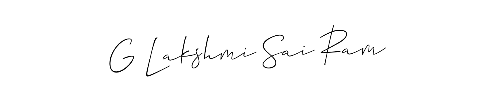 How to make G Lakshmi Sai Ram signature? Allison_Script is a professional autograph style. Create handwritten signature for G Lakshmi Sai Ram name. G Lakshmi Sai Ram signature style 2 images and pictures png