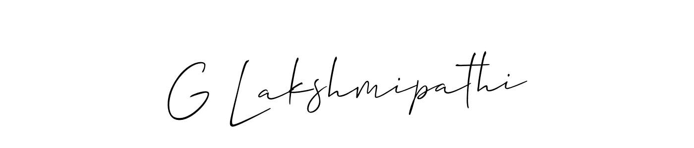 Create a beautiful signature design for name G Lakshmipathi. With this signature (Allison_Script) fonts, you can make a handwritten signature for free. G Lakshmipathi signature style 2 images and pictures png