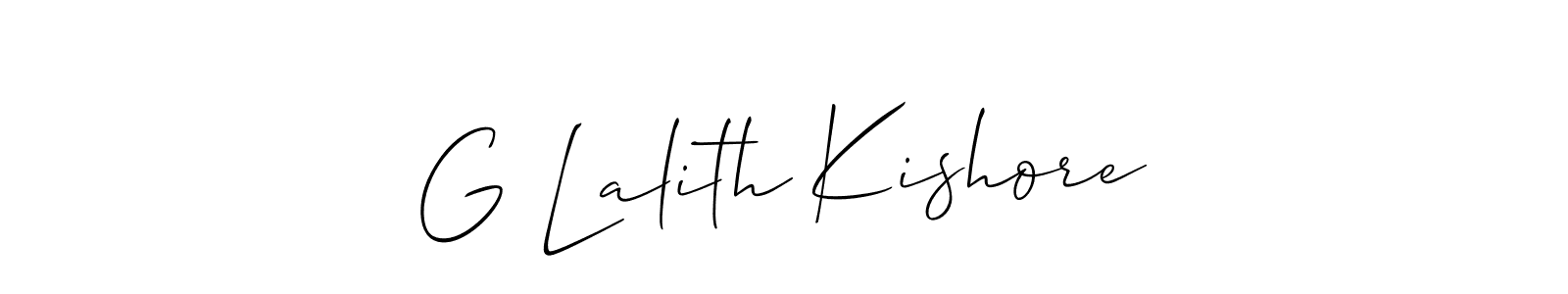 Make a beautiful signature design for name G Lalith Kishore. With this signature (Allison_Script) style, you can create a handwritten signature for free. G Lalith Kishore signature style 2 images and pictures png