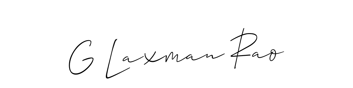 Make a beautiful signature design for name G Laxman Rao. With this signature (Allison_Script) style, you can create a handwritten signature for free. G Laxman Rao signature style 2 images and pictures png