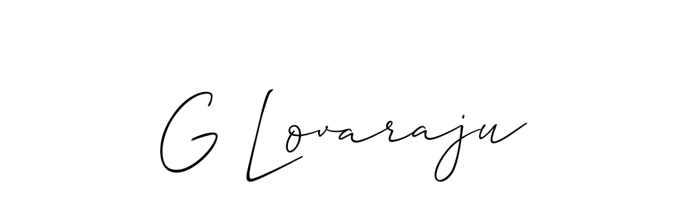 Create a beautiful signature design for name G Lovaraju. With this signature (Allison_Script) fonts, you can make a handwritten signature for free. G Lovaraju signature style 2 images and pictures png