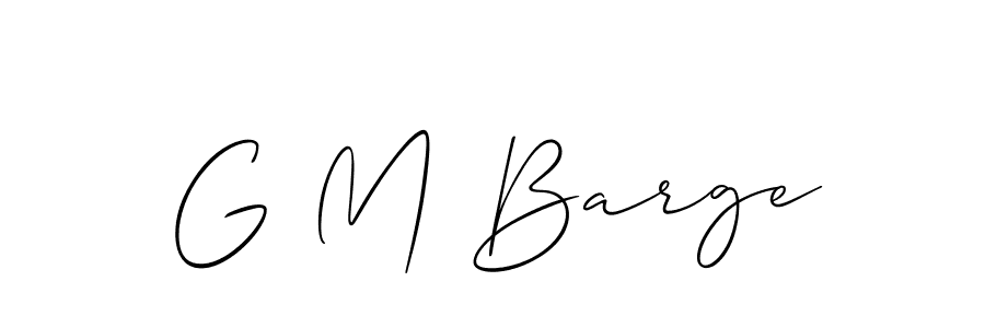 You should practise on your own different ways (Allison_Script) to write your name (G M Barge) in signature. don't let someone else do it for you. G M Barge signature style 2 images and pictures png
