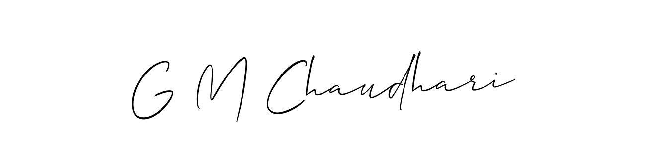 Use a signature maker to create a handwritten signature online. With this signature software, you can design (Allison_Script) your own signature for name G M Chaudhari. G M Chaudhari signature style 2 images and pictures png