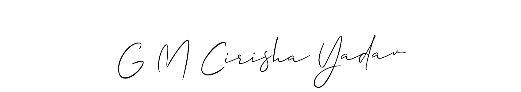You should practise on your own different ways (Allison_Script) to write your name (G M Cirisha Yadav) in signature. don't let someone else do it for you. G M Cirisha Yadav signature style 2 images and pictures png