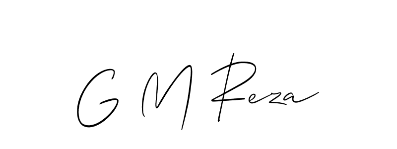 Use a signature maker to create a handwritten signature online. With this signature software, you can design (Allison_Script) your own signature for name G M Reza. G M Reza signature style 2 images and pictures png