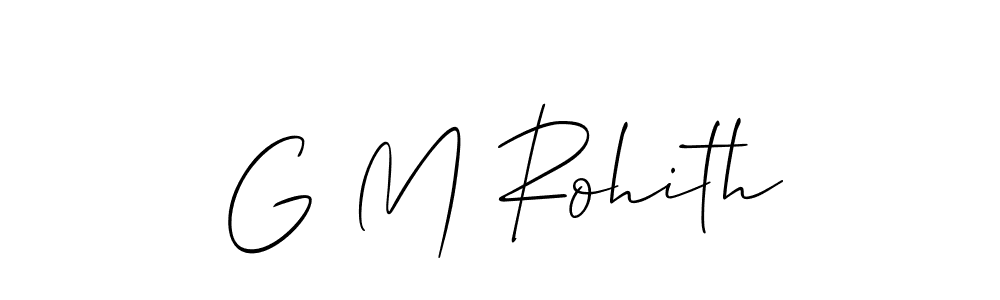 if you are searching for the best signature style for your name G M Rohith. so please give up your signature search. here we have designed multiple signature styles  using Allison_Script. G M Rohith signature style 2 images and pictures png