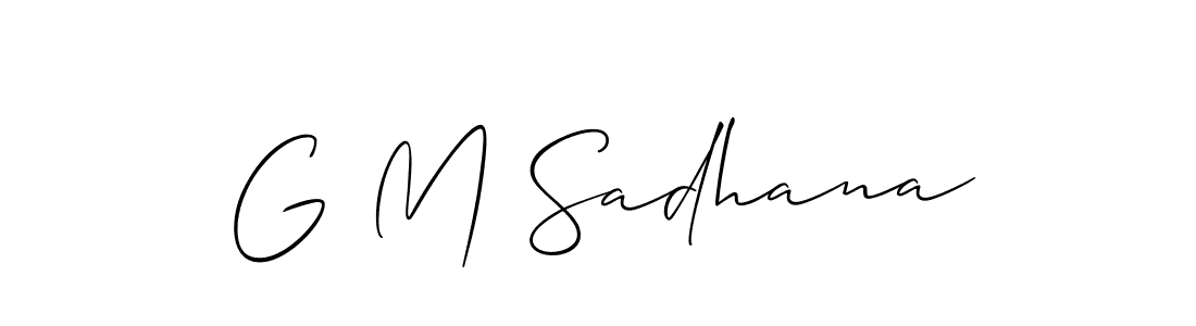 G M Sadhana stylish signature style. Best Handwritten Sign (Allison_Script) for my name. Handwritten Signature Collection Ideas for my name G M Sadhana. G M Sadhana signature style 2 images and pictures png
