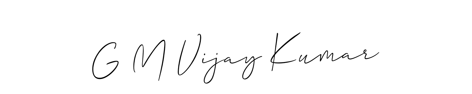 This is the best signature style for the G M Vijay Kumar name. Also you like these signature font (Allison_Script). Mix name signature. G M Vijay Kumar signature style 2 images and pictures png