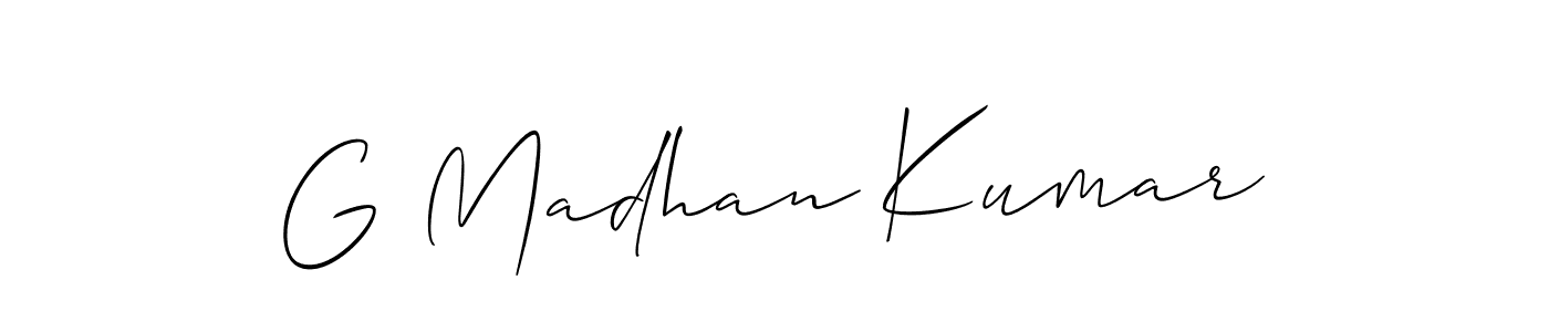 Make a beautiful signature design for name G Madhan Kumar. With this signature (Allison_Script) style, you can create a handwritten signature for free. G Madhan Kumar signature style 2 images and pictures png