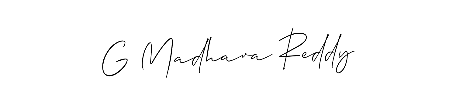 Allison_Script is a professional signature style that is perfect for those who want to add a touch of class to their signature. It is also a great choice for those who want to make their signature more unique. Get G Madhava Reddy name to fancy signature for free. G Madhava Reddy signature style 2 images and pictures png