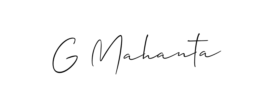 You should practise on your own different ways (Allison_Script) to write your name (G Mahanta) in signature. don't let someone else do it for you. G Mahanta signature style 2 images and pictures png
