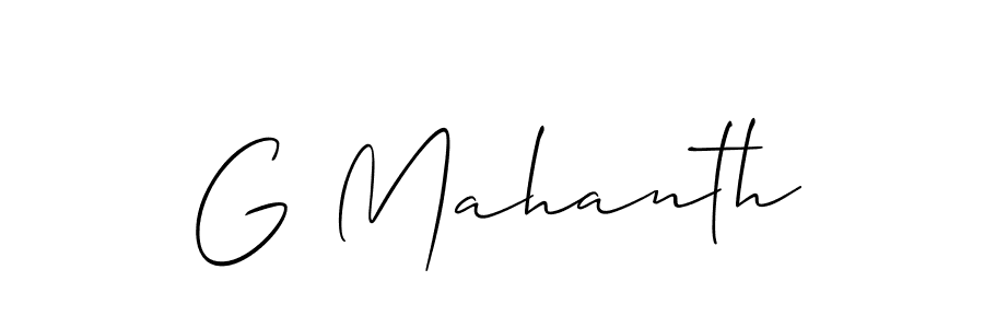 Also we have G Mahanth name is the best signature style. Create professional handwritten signature collection using Allison_Script autograph style. G Mahanth signature style 2 images and pictures png