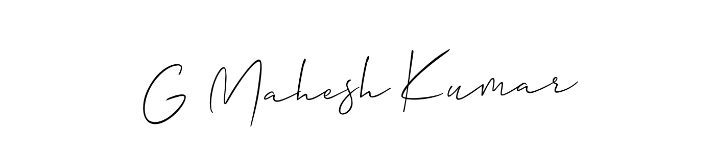 Make a beautiful signature design for name G Mahesh Kumar. With this signature (Allison_Script) style, you can create a handwritten signature for free. G Mahesh Kumar signature style 2 images and pictures png