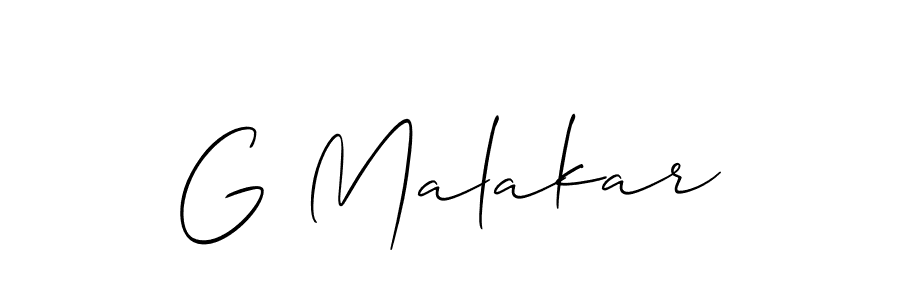 How to make G Malakar name signature. Use Allison_Script style for creating short signs online. This is the latest handwritten sign. G Malakar signature style 2 images and pictures png