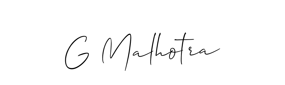 Use a signature maker to create a handwritten signature online. With this signature software, you can design (Allison_Script) your own signature for name G Malhotra. G Malhotra signature style 2 images and pictures png