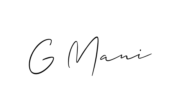 Design your own signature with our free online signature maker. With this signature software, you can create a handwritten (Allison_Script) signature for name G Mani. G Mani signature style 2 images and pictures png
